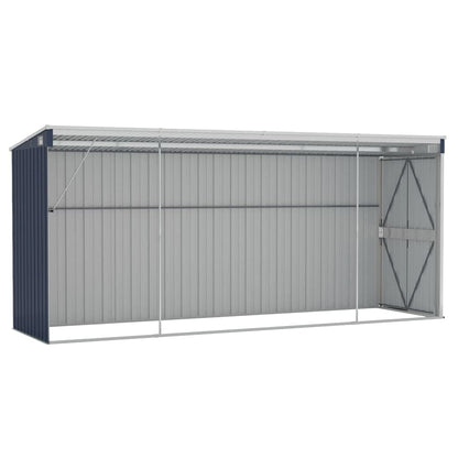 GOLINPEILO Wall-Mounted Metal Outdoor Garden Storage Shed, Steel Utility Tool Shed Storage House, Steel Yard Shed with Double Sliding Doors, Utility and Tool Storage, Anthracite 46.5"x150.4"x70.1" 46.5"x150.4"x70.1"(Wall-mounted)