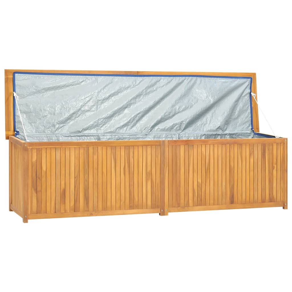 GOLINPEILO Outdoor Patio Storage Box Solid Teak Wood Deck Box Outdoor Storage Organization Box with Lid Storage Bench and Waterproof Lining for Garden,Patio,Backyard,78.7"x19.7"x21.7" 78.7"x19.7"x21.7"