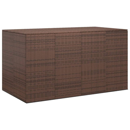 vidaXL Boîte à coussins, boîte de terrasse avec couvercle, armoire de patio, coffre de rangement pour coussins d'extérieur, oreillers, outils de jardin, fournitures de piscine, rotin PE marron 76,4" x 39,4" x 40,6" 