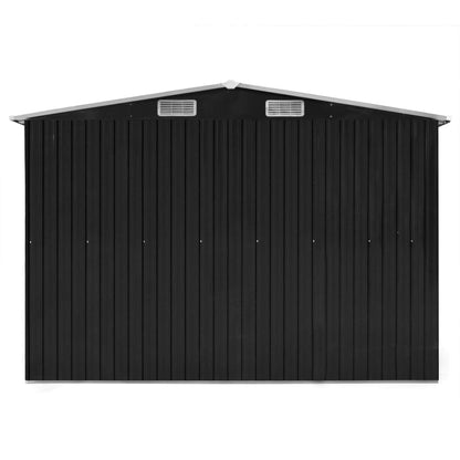 GOLINPEILO Large Outdoor Garden Shed with Sliding Doors and Vents Galvanized Steel Outdoor Tool Shed Pool Supplies Organizer Outside Shed for Backyard Yard Lawn Mower 101.2"x389.8"x71.3" Anthracite 101.2"x389.8"x71.3"