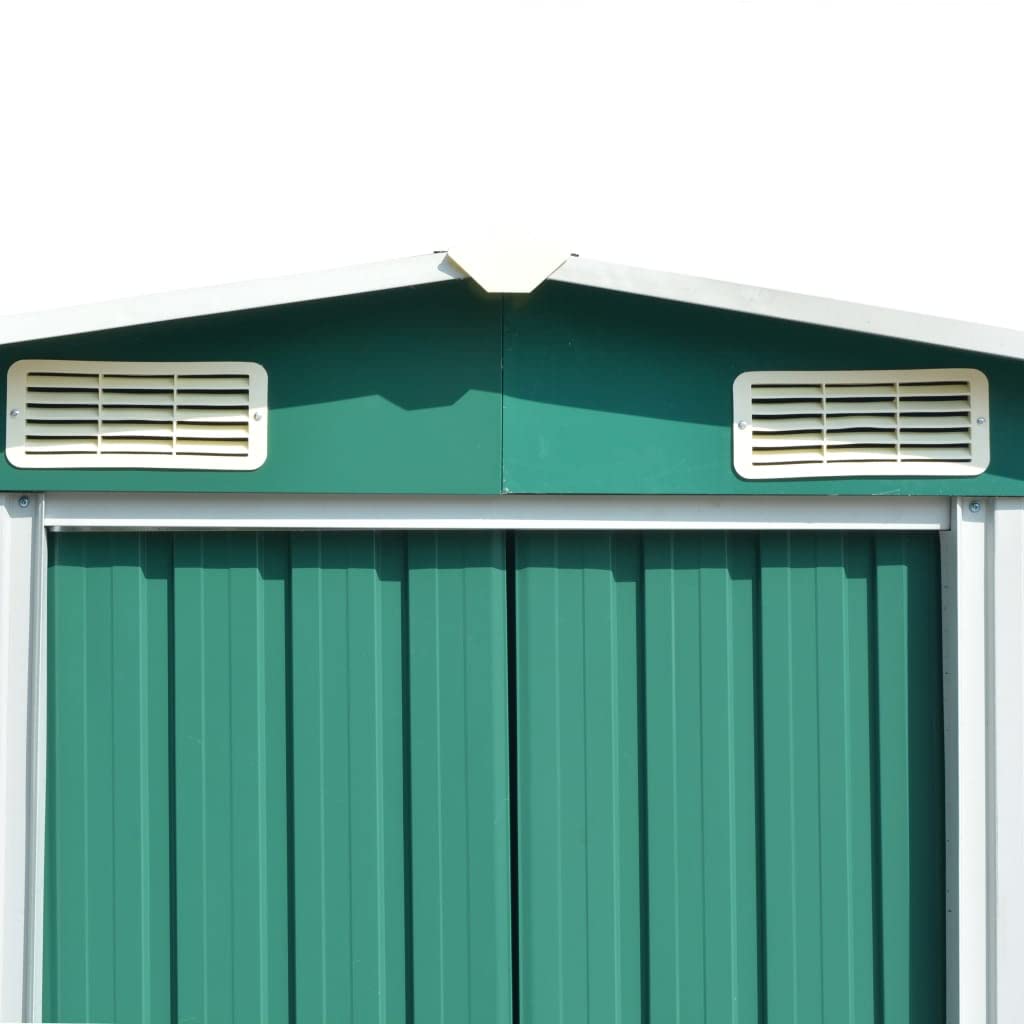 GOLINPEILO Metal Outdoor Garden Storage Shed, 101.2" x 154.3" x 71.3" Steel Utility Tool Shed Storage House, Steel Yard Shed with Double Sliding Doors, Utility and Tool Storage for Garden Patio,Green 101.2" x 154.3" x 71.3" Green