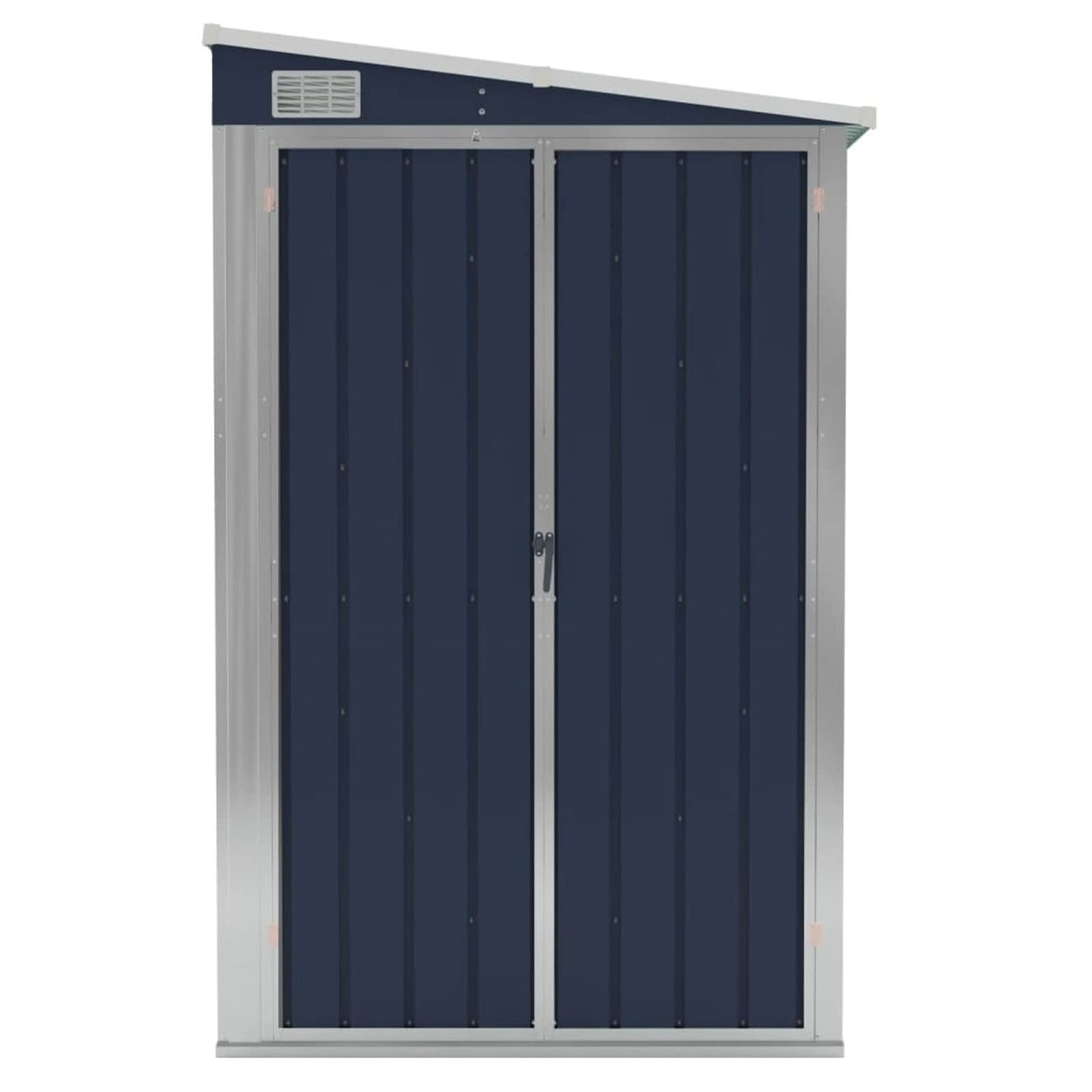 Gecheer Wall-Mounted Garden Shed Anthracite 46.5"x113.4"x70.1" Steel, Outdoor Storage Shed with Door Galvanized Steel Shed Storage House for Backyard Garden Patio Lawn 46.5 x 113.4 x 70.1