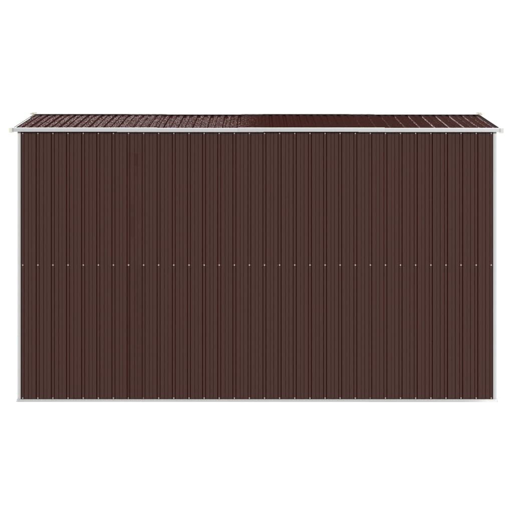 GOLINPEILO Abri de jardin extérieur en métal, grand hangar à outils utilitaire en acier, abri de jardin en acier avec doubles portes coulissantes, rangement utilitaire et outils, marron foncé 75,6"x140,6"x87,8" 75,6"x140,6"x87,8" 