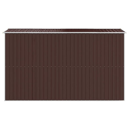 GOLINPEILO Abri de jardin extérieur en métal, grand hangar à outils utilitaire en acier, abri de jardin en acier avec doubles portes coulissantes, rangement utilitaire et outils, marron foncé 75,6"x140,6"x87,8" 75,6"x140,6"x87,8" 