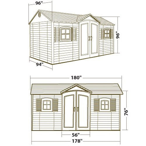 Lifetime 6446 Abri de rangement extérieur 8 x 15 pieds Sable du désert 