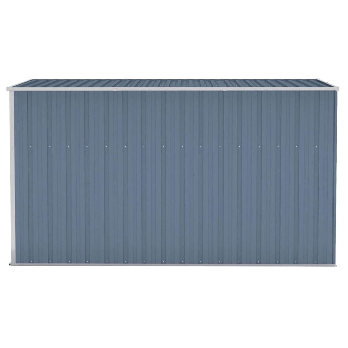 Gecheer Abri de Jardin Mural Gris 46,5"x113,4"x70,1", Abri de Rangement extérieur avec Porte en Acier galvanisé, Maison de Rangement pour Jardin, Patio, Pelouse 46,5 x 113,4 x 70,1 