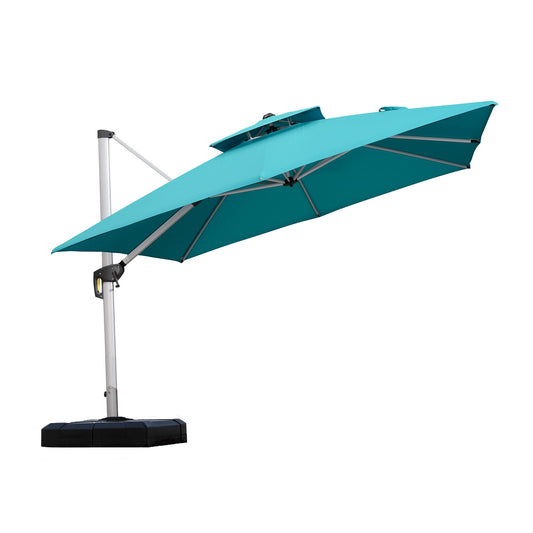 Patio Umbrella Outdoor Square Umbrella 10ft Turquoise Blue