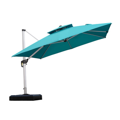 Parasol de patio extérieur carré 10 pieds bleu turquoise 