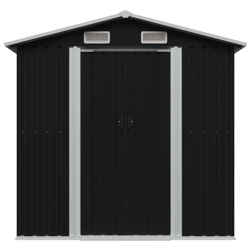 CHARMMA Abri de jardin extérieur avec portes coulissantes et aérations en acier galvanisé, abri de jardin pour outils d'extérieur, organisateur de fournitures de piscine, anthracite pour patio, arrière-cour, pelouse 8'x4'x6' (L x P x H) 80,3"x52"x73,2" 