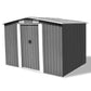 CHARMMA Outdoor Garden Storage Shed with Sliding Doors and Vents Galvanized Steel Outdoor Tool Shed Pool Supplies Organizer Gray for Patio, Backyard, Lawn 9'x7'x6'(W x D x H) 101.2"x80.7"x70.1"