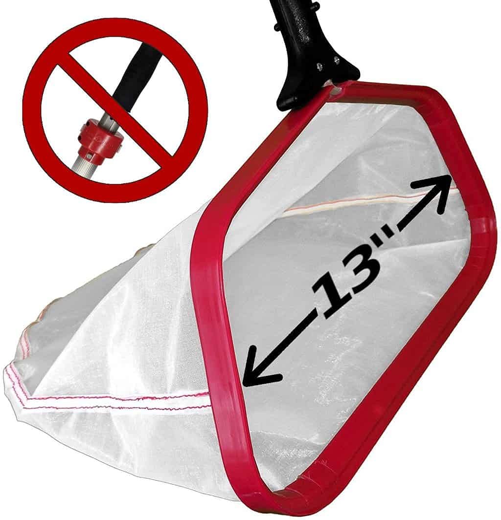 ProTuff 13" Spa Silt Net - Unlimited Free Replacement Guarantee - Heavy Duty Ultra Fine Mesh Silt & Sand Skimmer Cleans 3X Faster Than Vacuum - 14 inch Leaf Rake Bag for Pollen 13 Inch