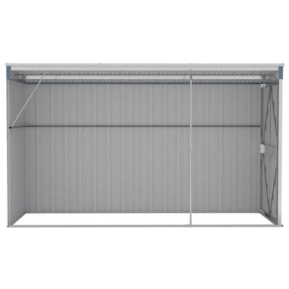 GOLINPEILO Wall-Mounted Metal Outdoor Garden Storage Shed, Steel Utility Tool Shed Storage House, Steel Yard Shed with Double Sliding Doors, Utility and Tool Storage, Gray 46.5"x113.4"x70.1" 46.5"x113.4"x70.1"(Wall-mounted)