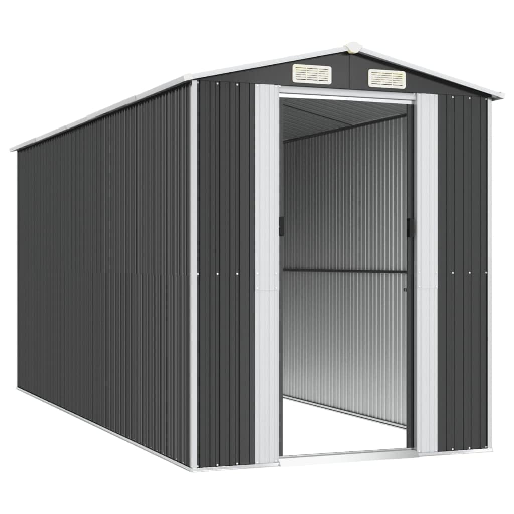 GOLINPEILO Metal Outdoor Garden Storage Shed, Large Steel Utility Tool Shed Storage House, Steel Yard Shed with Double Sliding Doors, Utility and Tool Storage, Anthracite 75.6"x173.2"x87.8" 75.6"x173.2"x87.8"