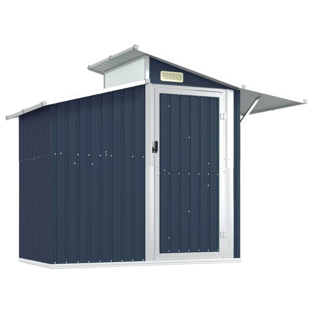 GOLINPEILO Abri de jardin extérieur en métal, grand hangar à outils utilitaire en acier, abri de jardin en acier avec doubles portes coulissantes, rangement utilitaire et outils, anthracite 106,3"x51,2"x82,1" 106,3"x51,2"x82,1" 