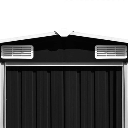 vidaXL Outdoor Storage Shed, Garden Shed, Metal Storage Shed, Backyard Shed for Patio Lawn Bicycles Gardening Tools Lawn Mowers, Anthracite