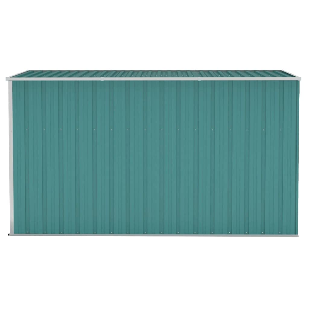 Gecheer Abri de jardin mural vert 46,5"x113,4"x70,1", abri de rangement extérieur avec porte en acier galvanisé, maison de rangement pour jardin, patio, pelouse 46,5 x 113,4 x 70,1 