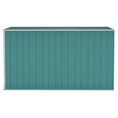 Gecheer Abri de jardin mural vert 46,5"x113,4"x70,1", abri de rangement extérieur avec porte en acier galvanisé, maison de rangement pour jardin, patio, pelouse 46,5 x 113,4 x 70,1 