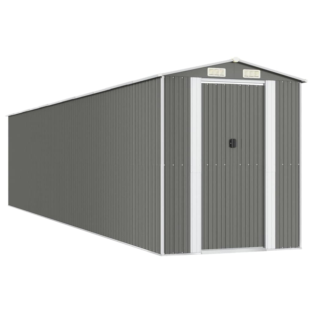 GOLINPEILO Metal Outdoor Garden Storage Shed, Large Steel Utility Tool Shed Storage House, Steel Yard Shed with Double Sliding Doors, Utility and Tool Storage, Light Gray 75.6"x369.3"x87.8" 75.6"x369.3"x87.8"