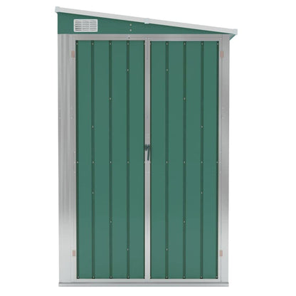 GOLINPEILO Wall-Mounted Metal Outdoor Garden Storage Shed, Steel Utility Tool Shed Storage House, Steel Yard Shed with Double Sliding Doors, Utility and Tool Storage, Green 46.5"x150.4"x70.1" 46.5"x150.4"x70.1"(Wall-mounted)