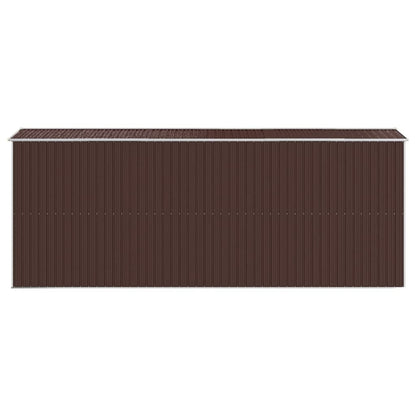 GOLINPEILO Abri de jardin extérieur en métal, grand hangar à outils utilitaire en acier, abri de jardin en acier avec doubles portes coulissantes, rangement utilitaire et outils, marron foncé 75,6"x205,9"x87,8" 75,6"x205,9"x87,8" 