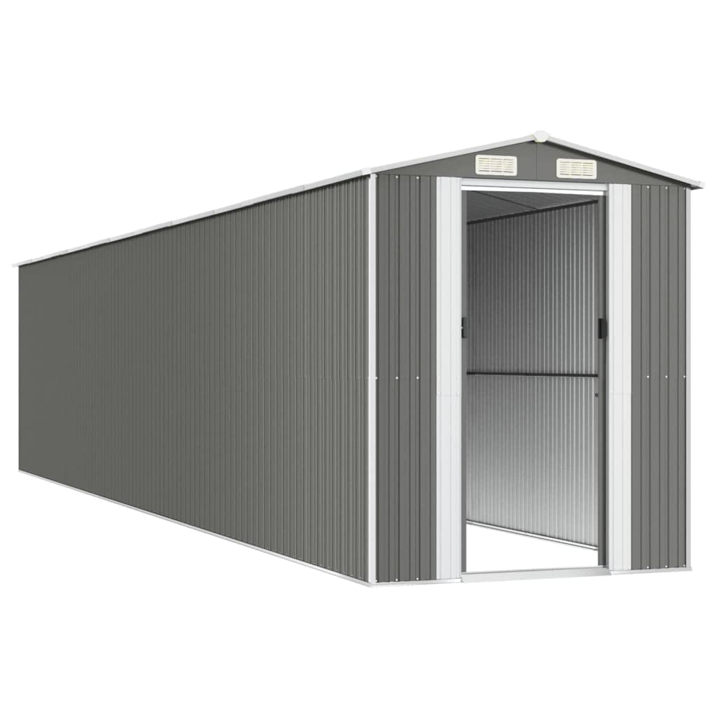 GOLINPEILO Metal Outdoor Garden Storage Shed, Large Steel Utility Tool Shed Storage House, Steel Yard Shed with Double Sliding Doors, Utility and Tool Storage, Light Gray 75.6"x369.3"x87.8" 75.6"x369.3"x87.8"