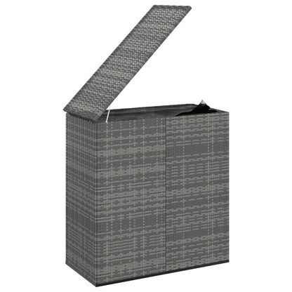 vidaXL Boîte à coussins, boîte de terrasse avec couvercle, armoire de patio, coffre de rangement pour coussins d'extérieur, oreillers, outils de jardin, fournitures de piscine, rotin PE marron 76,4" x 39,4" x 40,6" 