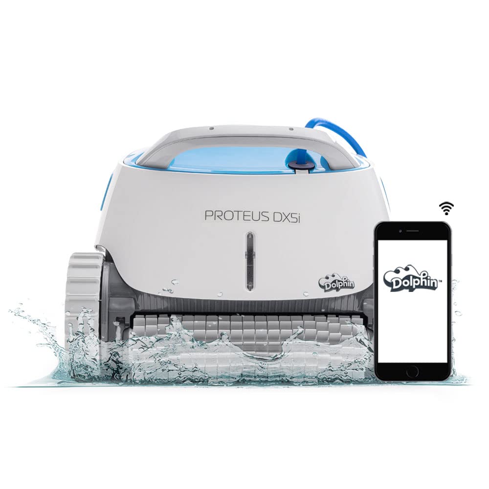 Dolphin Proteus DX5i Robotic Pool Vacuum Cleaner with Wi-Fi Control - Ideal for All Pool Types up to 50 FT in Length