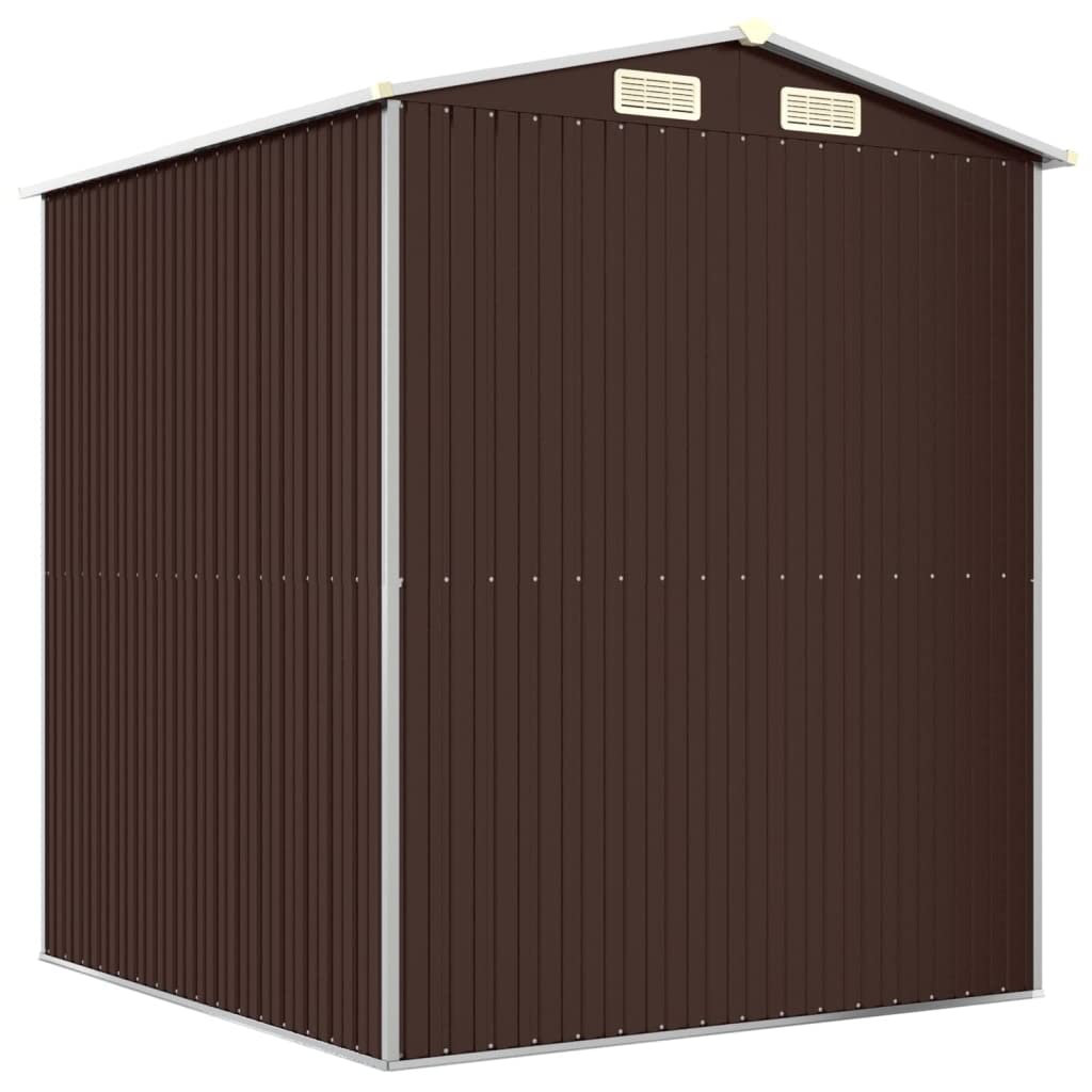 GOLINPEILO Metal Outdoor Garden Storage Shed, Large Steel Utility Tool Shed Storage House, Steel Yard Shed with Double Sliding Doors, Utility and Tool Storage, Dark Brown 75.6"x75.2"x87.8" 75.6"x75.2"x87.8"