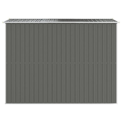 Gecheer Abri de jardin en acier galvanisé, abri de rangement pour outils de jardin avec évent, abri de rangement extérieur, maison de rangement avec porte pour jardin, patio, pelouse – Gris clair 190 x 270 x 220 cm, 75,6 x 107,9 x 87,8 