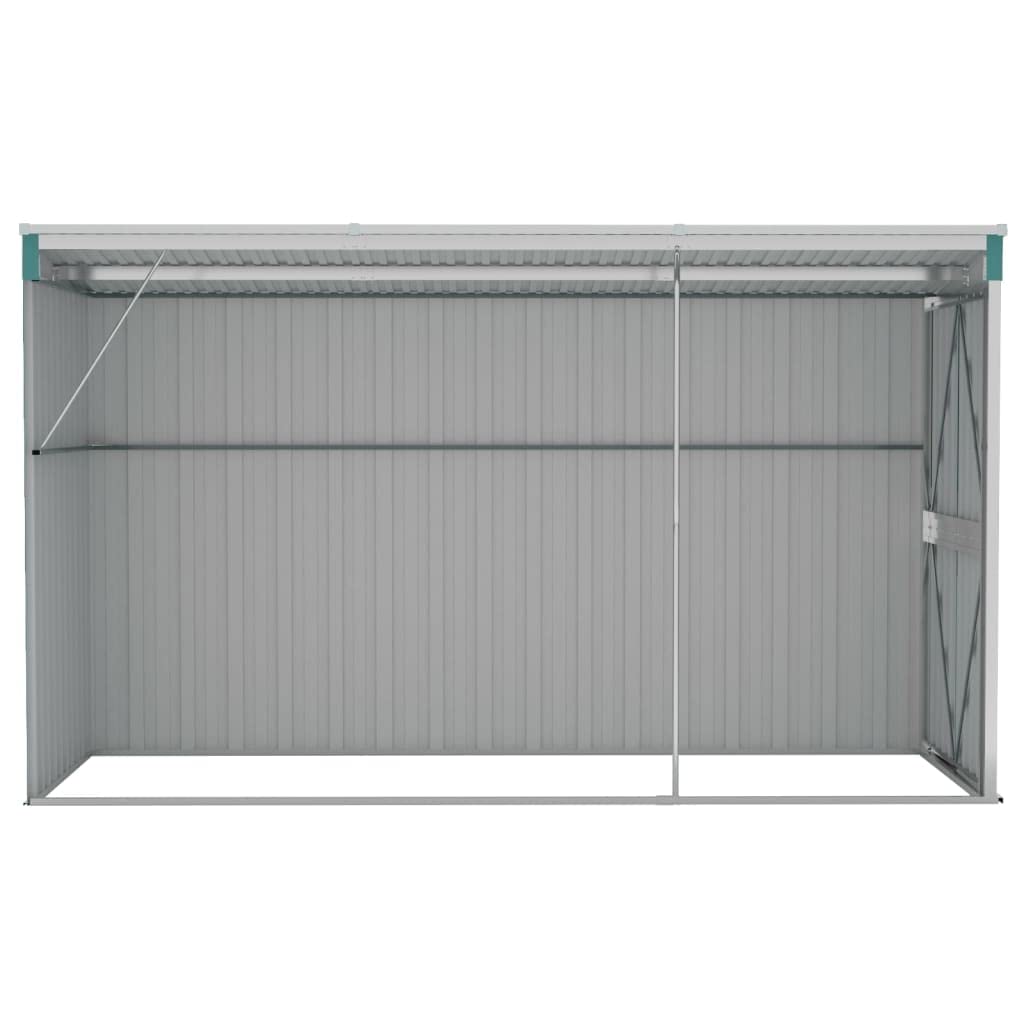 Gecheer Abri de jardin mural vert 46,5"x113,4"x70,1", abri de rangement extérieur avec porte en acier galvanisé, maison de rangement pour jardin, patio, pelouse 46,5 x 113,4 x 70,1 