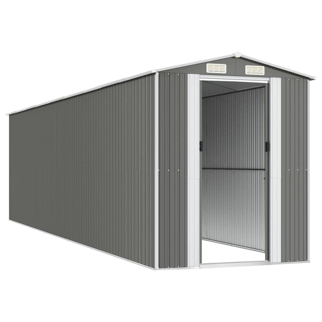 GOLINPEILO Metal Outdoor Garden Storage Shed, Large Steel Utility Tool Shed Storage House, Steel Yard Shed with Double Sliding Doors, Utility and Tool Storage, Light Gray 75.6"x303.9"x87.8" 75.6"x303.9"x87.8"