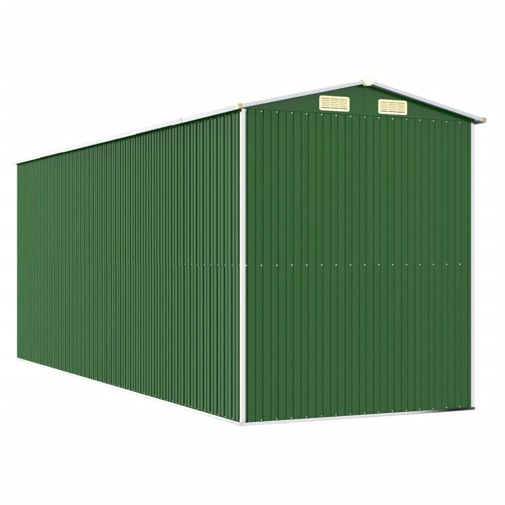 GOLINPEILO Abri de jardin extérieur en métal, grand hangar à outils utilitaire en acier, abri de jardin en acier avec doubles portes coulissantes, rangement utilitaire et outils, vert 75,6"x205,9"x87,8" 75,6"x205,9"x87,8" 