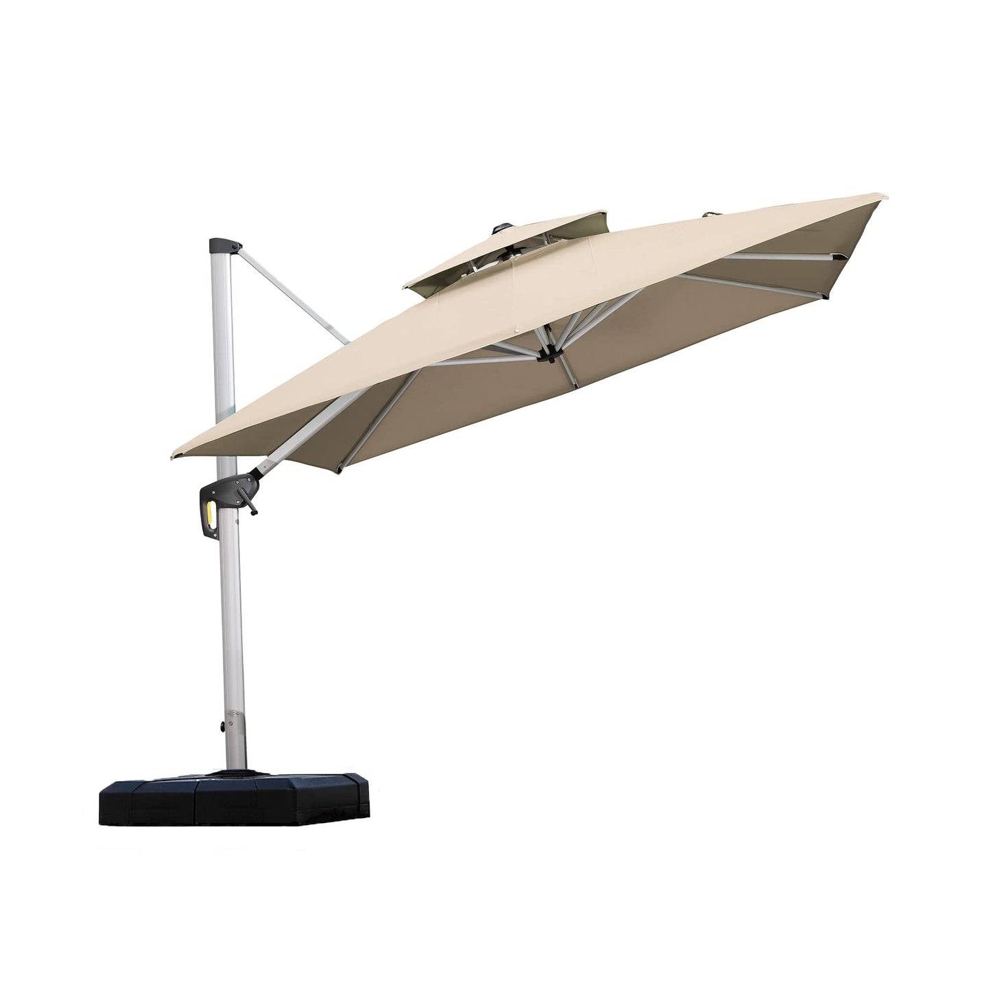 Parasol extérieur carré 9 pieds beige 