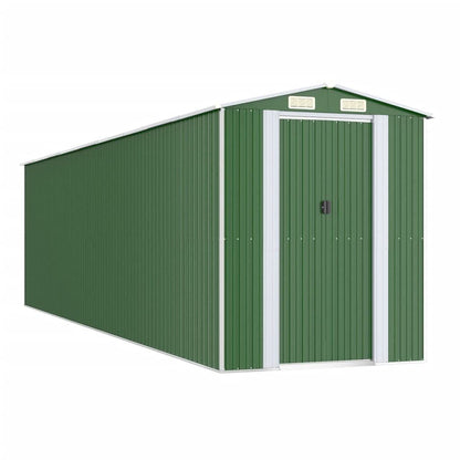 GOLINPEILO Outdoor Garden Shed with Sliding Doors and Vents Galvanized Steel Outdoor Tool Shed Pool Supplies Organizer Outside Shed for Yard Backyard Lawn Mower, Green 75.6"x303.9"x87.8" 75.6"x303.9"x87.8"