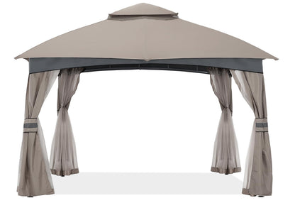 ABCCANOPY Tonnelle d'extérieur 10 x 20 – Tonnelle de terrasse avec moustiquaire, auvents extérieurs pour l'ombre et la pluie pour pelouse, jardin, cour et terrasse (beige) beige 