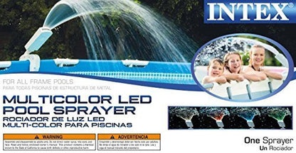 Intex Fontaine de piscine LED multicolore pour piscines hors sol, convient aux piscines à cadre métallique et à cadre ultra