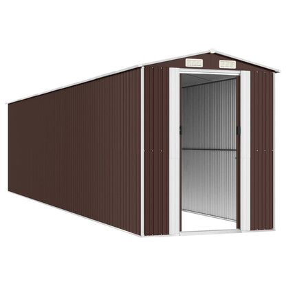 GOLINPEILO Metal Outdoor Garden Storage Shed, Large Steel Utility Tool Shed Storage House, Steel Yard Shed with Double Sliding Doors, Utility and Tool Storage, Dark Brown 75.6"x336.6"x87.8" 75.6"x336.6"x87.8"