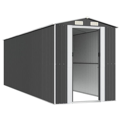 GOLINPEILO Metal Outdoor Garden Storage Shed, Large Steel Utility Tool Shed Storage House, Steel Yard Shed with Double Sliding Doors, Utility and Tool Storage, Anthracite 75.6"x238.6"x87.8" 75.6"x238.6"x87.8"