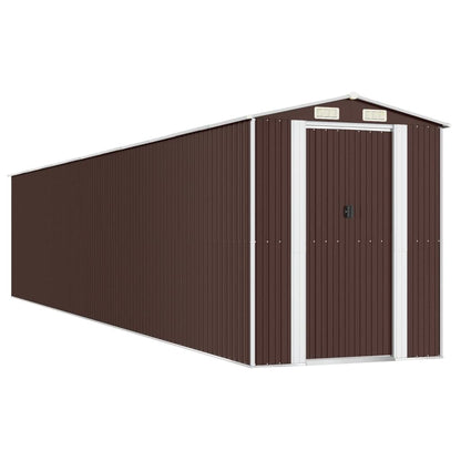 GOLINPEILO Metal Outdoor Garden Storage Shed, Large Steel Utility Tool Shed Storage House, Steel Yard Shed with Double Sliding Doors, Utility and Tool Storage, Dark Brown 75.6"x402"x87.8" 75.6"x402"x87.8"