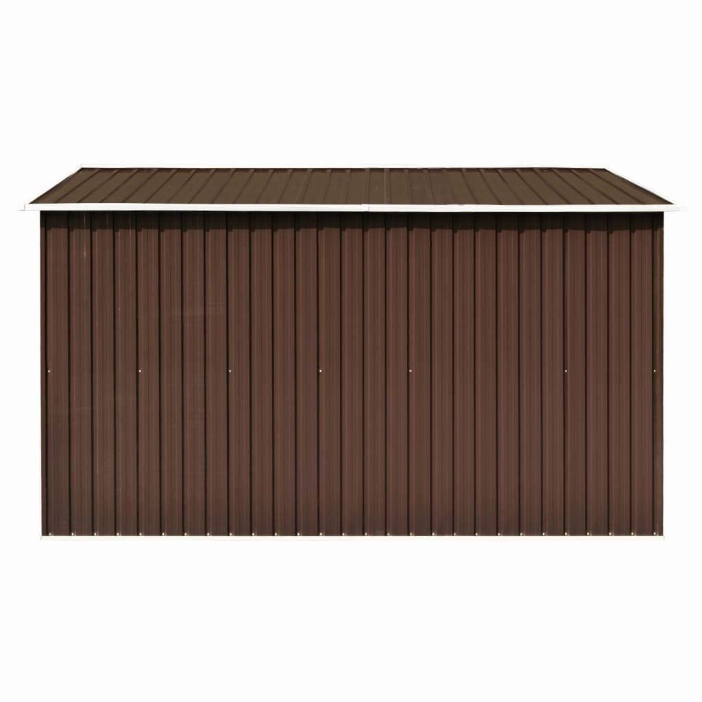 GOLINPEILO Metal Outdoor Garden Storage Shed,101.2" x 117.3" x 70.1" Steel Utility Tool Shed Storage House, Steel Yard Shed with Double Sliding Doors, Utility and Tool Storage for Garden Patio,Brown 101.2" x 117.3" x 70.1" Brown