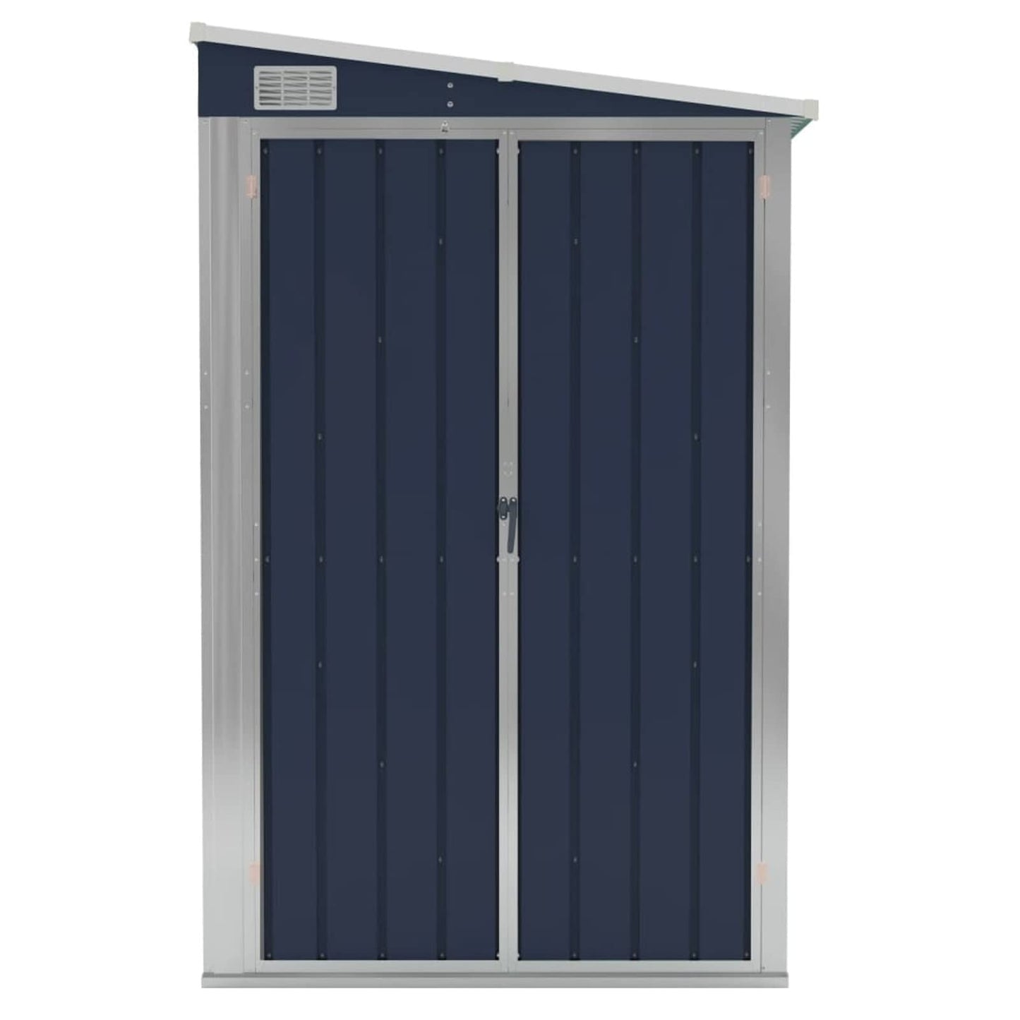 Gecheer Wall-Mounted Garden Shed Anthracite 46.5"x150.4"x70.1" Steel, Outdoor Storage Shed with Door Galvanized Steel Shed Storage House for Backyard Garden Patio Lawn 46.5 x 150.4 x 70.1