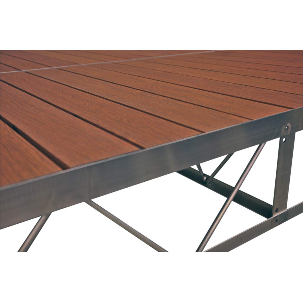 Quais Patriot 16 pieds. Quai droit enroulable (aluminium grain de bois brun) 