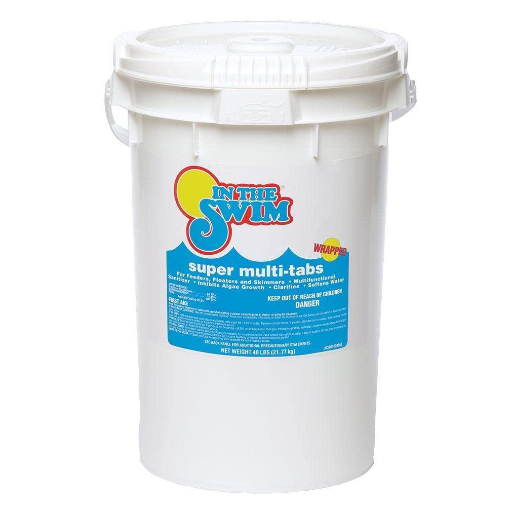 In The Swim 3 inch 5-in-1 Super Multi-Tabs – Swimming Pool Sanitizer – Chlorine - Algaecide - Stabilizer - Clarifier - 48 Pounds 48 Pound