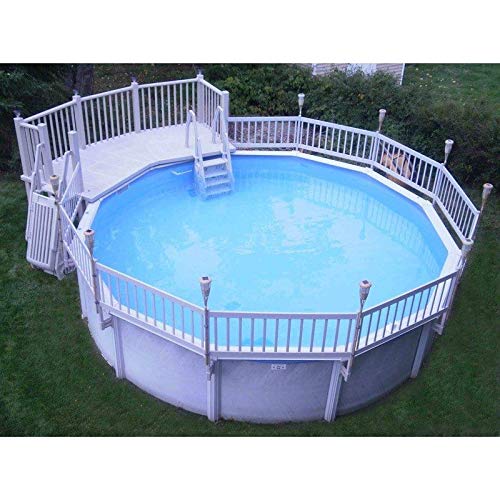 Vinyl Works of Canada Kit de terrasse en résine pour piscine hors sol - Taupe 5 x 13,5 pieds