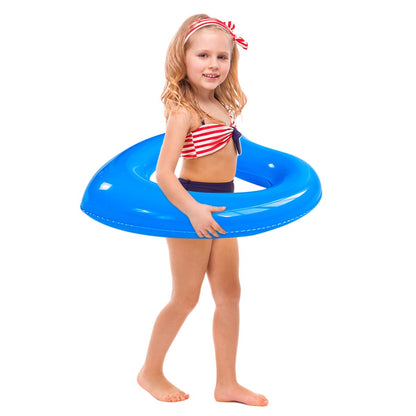 SUNSHINE-MALL Anneaux de Bain Gonflables, Tube de Chaises Longues Flotteur de Piscine en Forme de Coeur, Jouets de Fête de Plage pour Enfants, Adultes Bleu