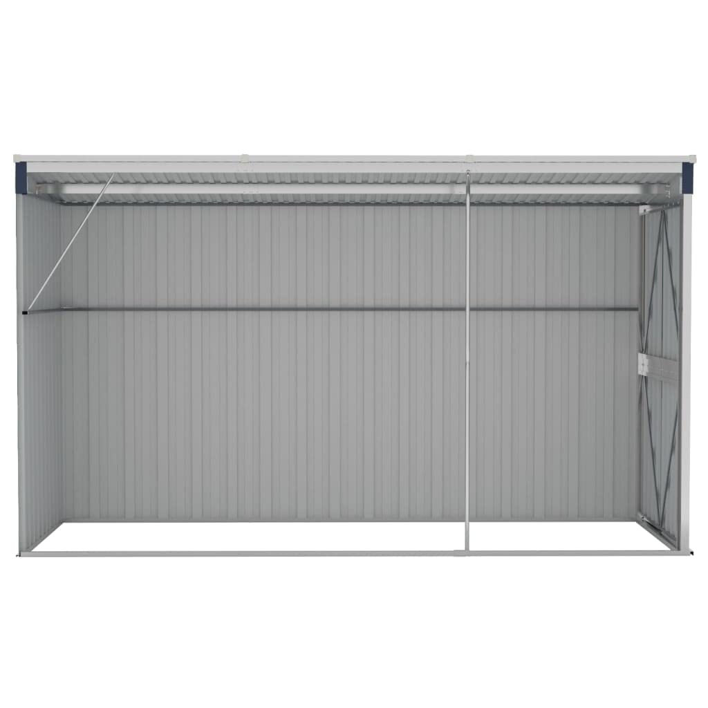 GOLINPEILO Wall-Mounted Metal Outdoor Garden Storage Shed, Steel Utility Tool Shed Storage House, Steel Yard Shed with Double Sliding Doors, Utility and Tool Storage, Anthracite 46.5"x113.4"x70.1" 46.5"x113.4"x70.1"(Wall-mounted)