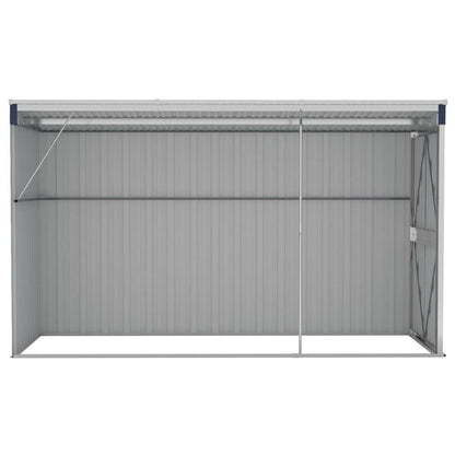 GOLINPEILO Wall-Mounted Metal Outdoor Garden Storage Shed, Steel Utility Tool Shed Storage House, Steel Yard Shed with Double Sliding Doors, Utility and Tool Storage, Anthracite 46.5"x113.4"x70.1" 46.5"x113.4"x70.1"(Wall-mounted)