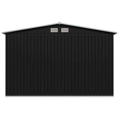 GOLINPEILO Metal Outdoor Garden Storage Shed, 101.2" x 80.7" x 70.1" Steel Utility Tool Shed Storage House, Steel Yard Shed with Double Sliding Doors, Utility and Tool Storage for Garden,Anthracite 101.2" x 80.7" x 70.1" Anthracite