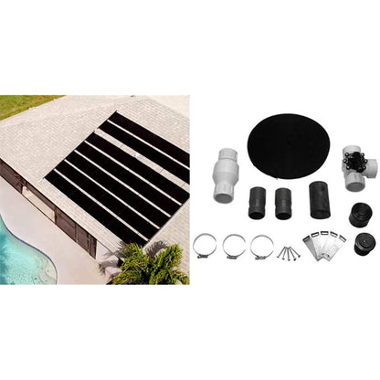 Smart Pool S601 Système de chauffage solaire pour piscine creusée, comprend deux panneaux de 2 pi x 20 pi (80 pi2) – Fabriqué en polypropylène durable, augmente la température jusqu'à 15 °F – S601P, paquet de 1, noir