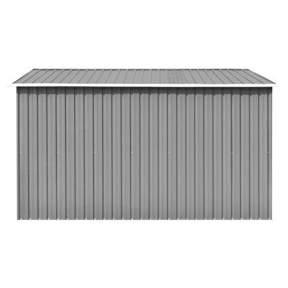 vidaXL Outdoor Storage Shed, Garden Shed, Metal Storage Shed, Backyard Shed for Patio Lawn Porch Bicycles Gardening Tools Lawn Mowers, Gray 101.2" x 117.3" x 70.1"